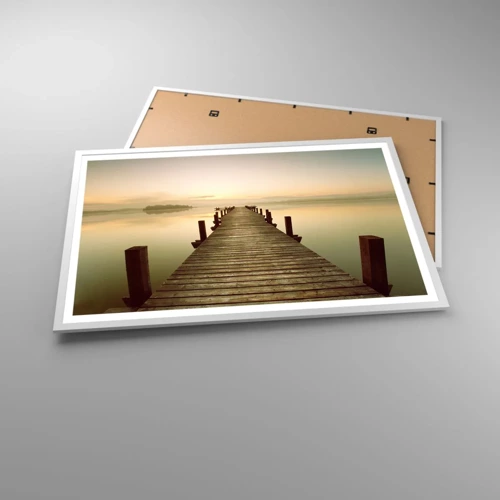 Poster in einem weißen Rahmen - Tagesanbruch, Morgendämmerung, Licht - 91x61 cm