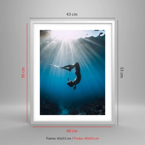 Poster in einem weißen Rahmen - Tanz unter Wasser - 40x50 cm