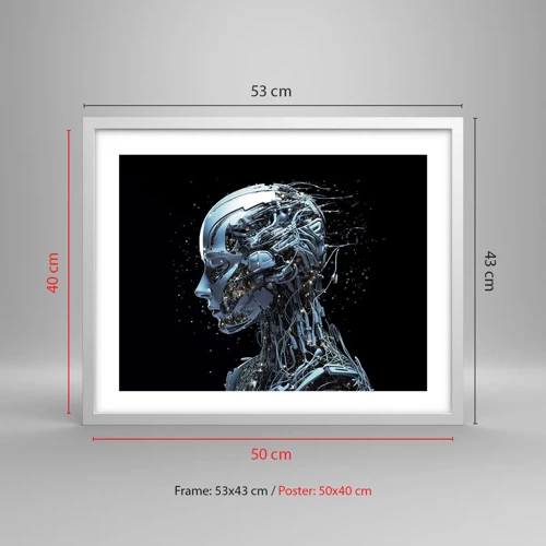 Poster in einem weißen Rahmen - Technologie ist eine Frau - 50x40 cm