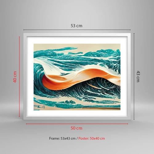 Poster in einem weißen Rahmen - Traum eines Surfers - 50x40 cm