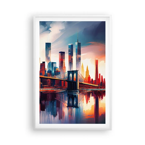 Poster in einem weißen Rahmen - Traumhaftes New York - 61x91 cm