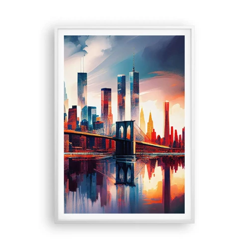 Poster in einem weißen Rahmen - Traumhaftes New York - 70x100 cm