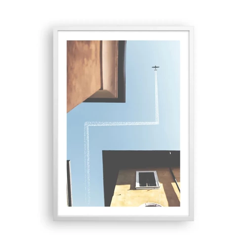 Poster in einem weißen Rahmen - Über dem Stadtlabyrinth - 50x70 cm