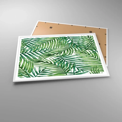 Poster in einem weißen Rahmen - Unter dem grünen Baldachin - 100x70 cm