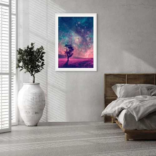 Poster in einem weißen Rahmen - Unter dem magischen Himmel - 30x40 cm