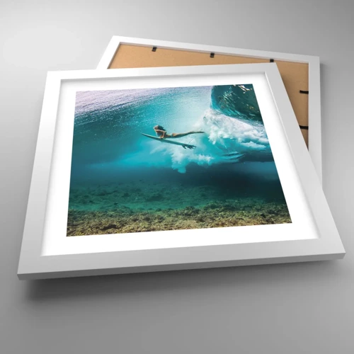 Poster in einem weißen Rahmen - Unterwasserwelt - 30x30 cm