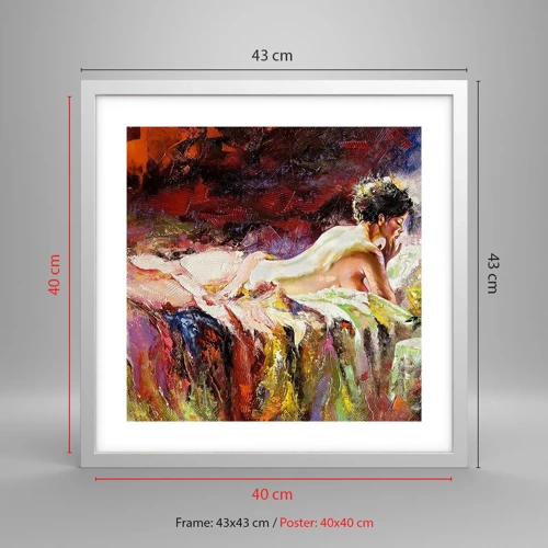 Poster in einem weißen Rahmen - Venus in Gedanken - 40x40 cm
