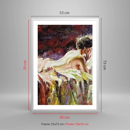 Poster in einem weißen Rahmen - Venus in Gedanken - 50x70 cm