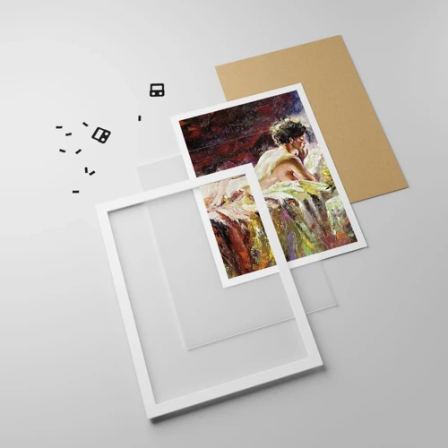 Poster in einem weißen Rahmen - Venus in Gedanken - 61x91 cm