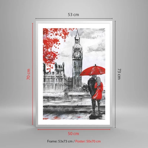 Poster in einem weißen Rahmen - Verliebt in London - 50x70 cm
