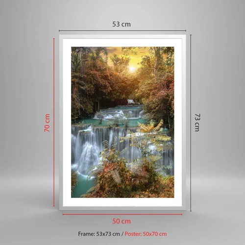 Poster in einem weißen Rahmen - Versteckter Schatz des Waldes - 50x70 cm