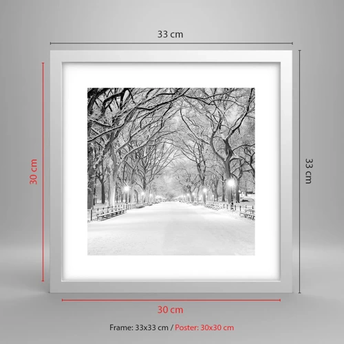 Poster in einem weißen Rahmen - Vier Jahreszeiten - Winter - 30x30 cm