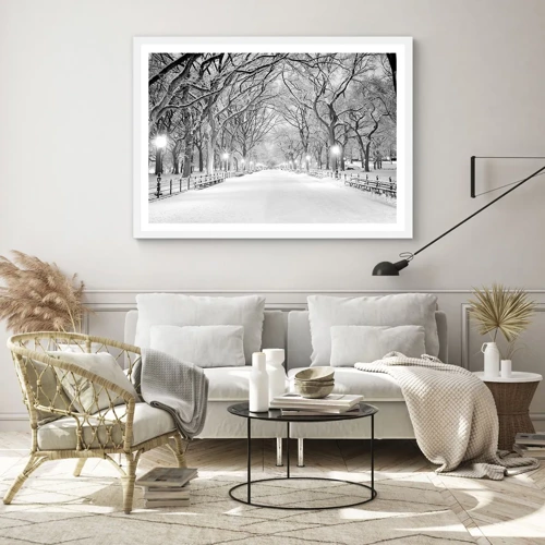Poster in einem weißen Rahmen - Vier Jahreszeiten - Winter - 70x50 cm