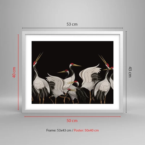 Poster in einem weißen Rahmen - Vogelsachen - 50x40 cm