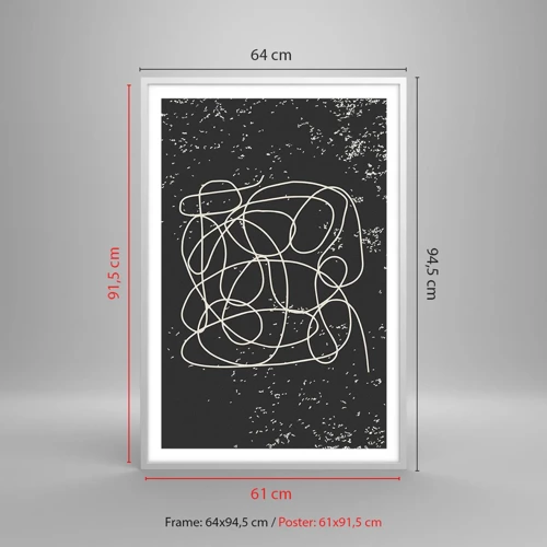 Poster in einem weißen Rahmen - Wandernde, umherschweifende Gedanken - 61x91 cm