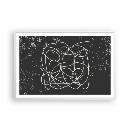 Poster in einem weißen Rahmen - Wandernde, umherschweifende Gedanken - 91x61 cm