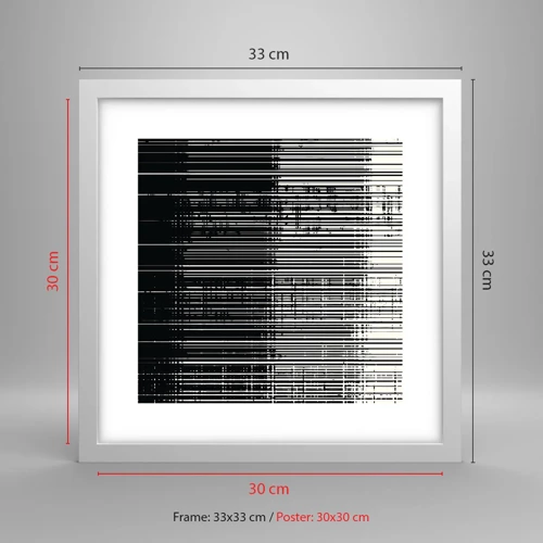 Poster in einem weißen Rahmen - Wellen und Vibrationen - 30x30 cm