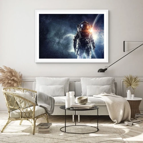 Poster in einem weißen Rahmen - Weltraumabenteuer - 70x50 cm