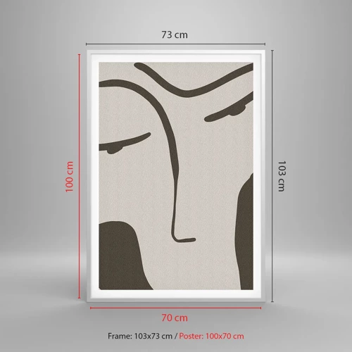 Poster in einem weißen Rahmen - Wie ein Modigliani-Gemälde - 70x100 cm