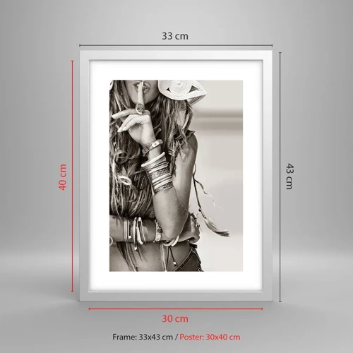 Poster in einem weißen Rahmen - Wieso ein Mädchen - 30x40 cm