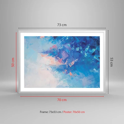 Poster in einem weißen Rahmen - Winter-Abstraktion - 70x50 cm