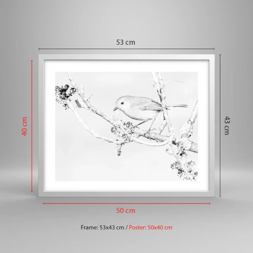 Poster in einem weißen Rahmen - Wintermorgen - 50x40 cm