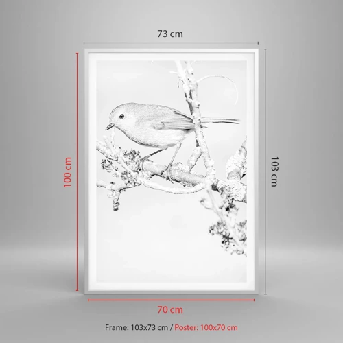 Poster in einem weißen Rahmen - Wintermorgen - 70x100 cm