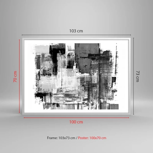 Poster in einem weißen Rahmen - Wunderschönes Grau - 100x70 cm