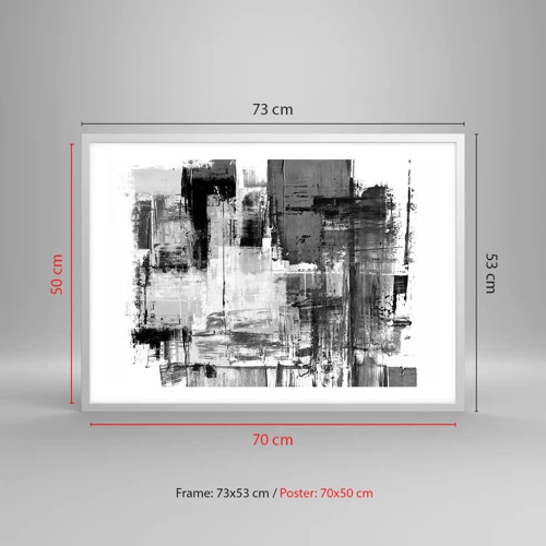 Poster in einem weißen Rahmen - Wunderschönes Grau - 70x50 cm
