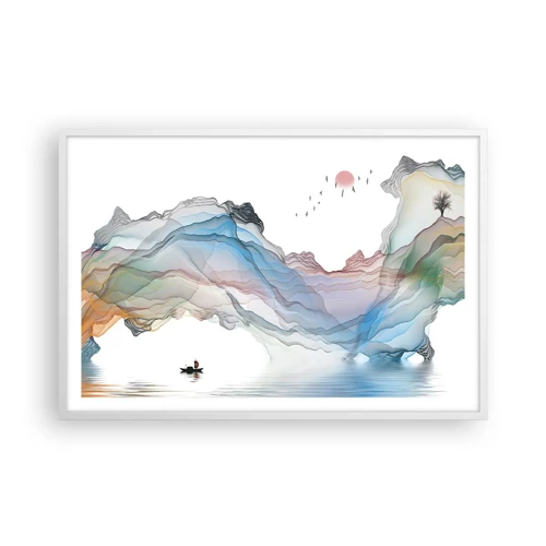 Poster in einem weißen Rahmen - Zu den Kristallbergen - 91x61 cm