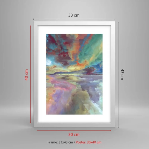 Poster in einem weißen Rahmen - Zwei Himmel - 30x40 cm