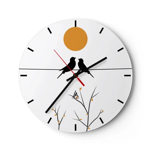 Wanduhr - Glasuhr - Abend der Nachtigallen - 30x30 cm