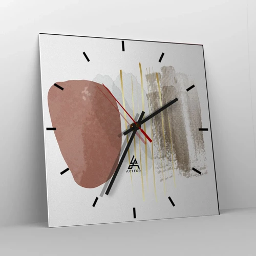 Wanduhr - Glasuhr - Abstrakte Kolonnade - 40x40 cm