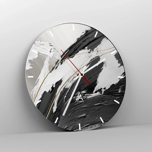 Wanduhr - Glasuhr - Abstraktion in großem Stil - 30x30 cm