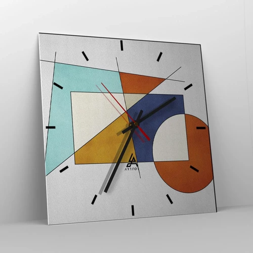 Wanduhr - Glasuhr - Abstraktion: modernistisches Spiel - 30x30 cm