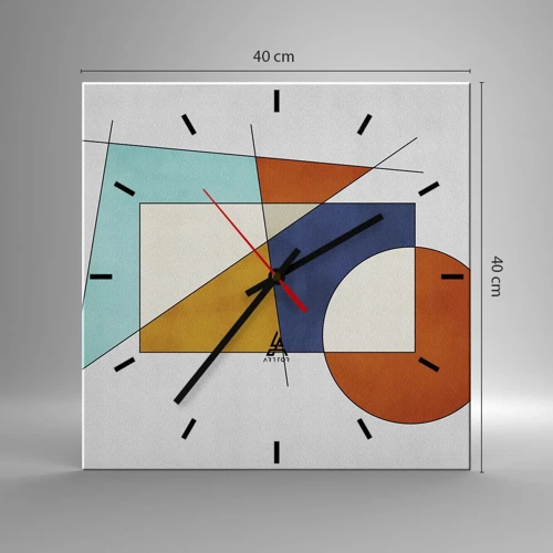 Wanduhr - Glasuhr - Abstraktion: modernistisches Spiel - 40x40 cm