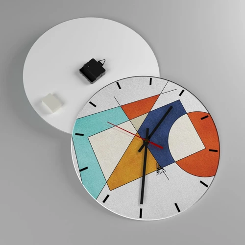 Wanduhr - Glasuhr - Abstraktion: modernistisches Spiel - 40x40 cm