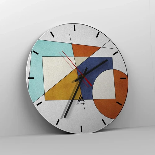 Wanduhr - Glasuhr - Abstraktion: modernistisches Spiel - 40x40 cm