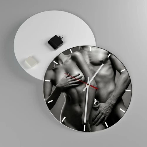 Wanduhr - Glasuhr - Adam und Ewa - 40x40 cm