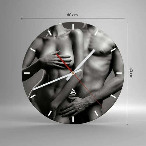 Wanduhr - Glasuhr - Adam und Ewa - 40x40 cm