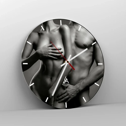 Wanduhr - Glasuhr - Adam und Ewa - 40x40 cm