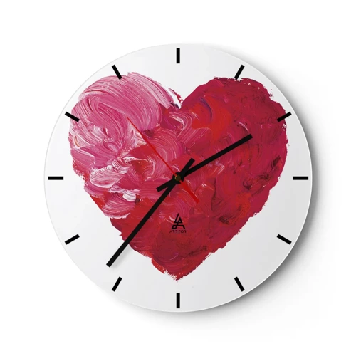 Wanduhr - Glasuhr - Alles was du brauchst ist Liebe - 30x30 cm