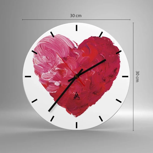 Wanduhr - Glasuhr - Alles was du brauchst ist Liebe - 30x30 cm