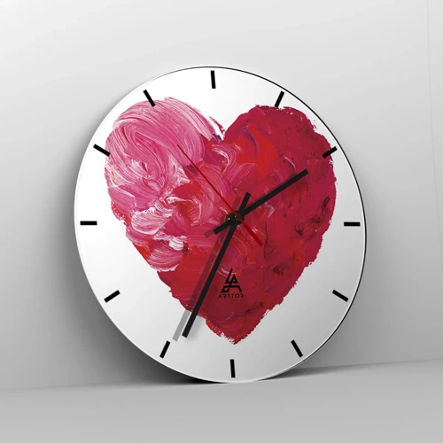 Wanduhr - Glasuhr - Alles was du brauchst ist Liebe - 30x30 cm