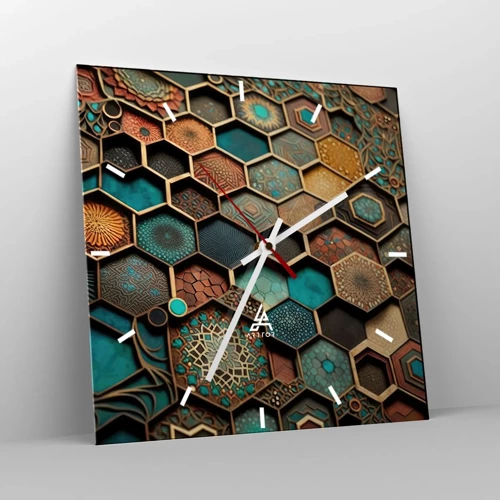 Wanduhr - Glasuhr - Arabische Ornamente – Variation - 30x30 cm