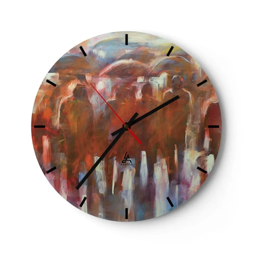 Wanduhr - Glasuhr - Auch bei Regen und Nebel - 30x30 cm