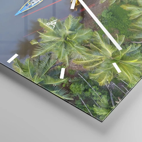 Wanduhr - Glasuhr - Auf einem tropischen Pfad - 40x40 cm
