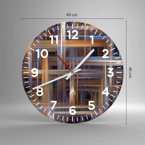 Wanduhr - Glasuhr - Aus Licht gewebt - 40x40 cm