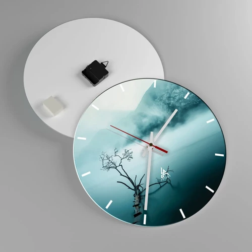 Wanduhr - Glasuhr - Aus Wasser und Nebel - 40x40 cm