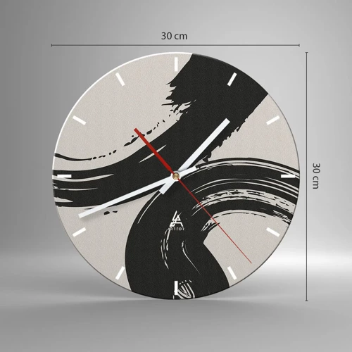 Wanduhr - Glasuhr - Ausladend und kreisförmig - 30x30 cm